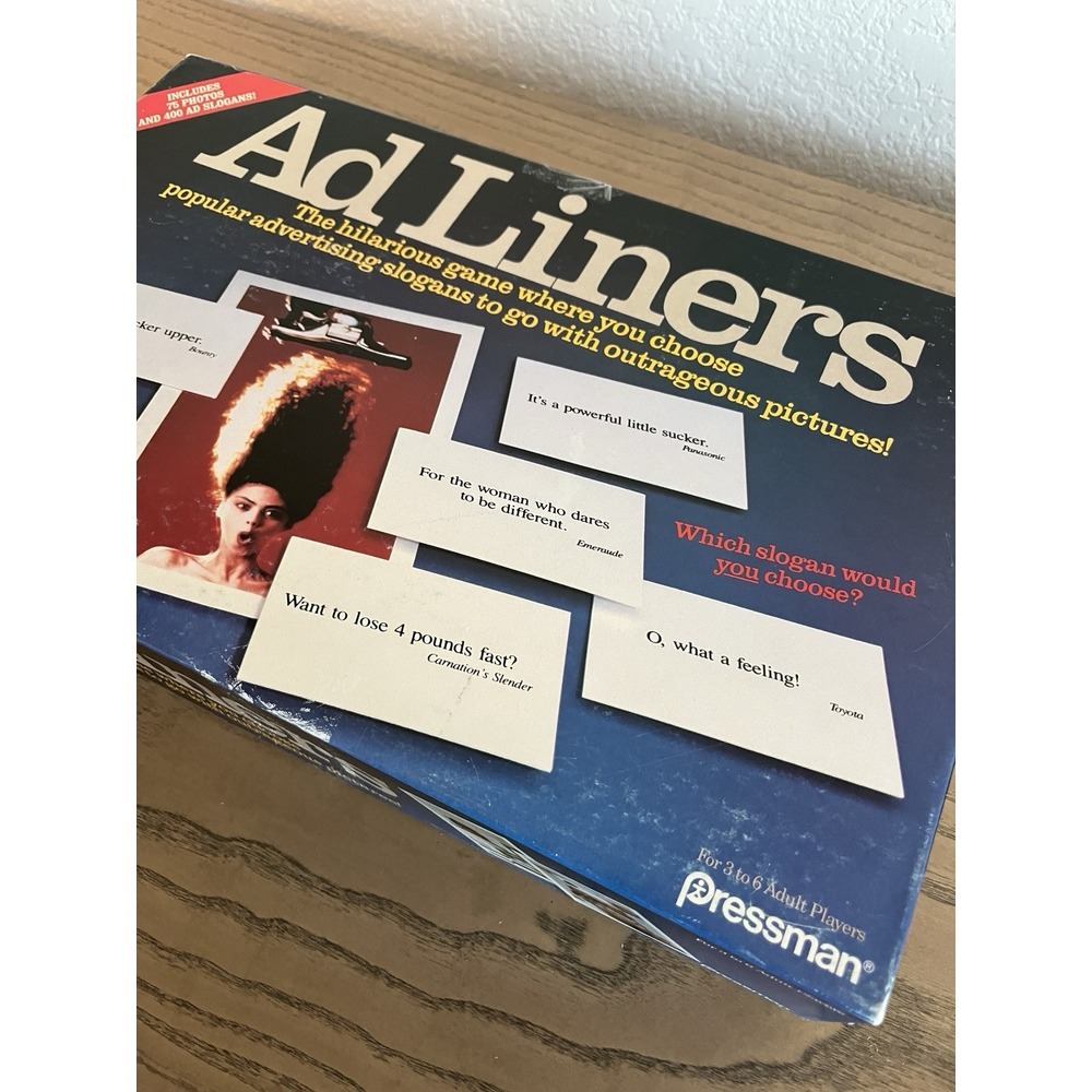 Vintage AD LINERS Board Party Game Pressman Adult Funny- All Pieces Excellent - Picture 3 of 10
